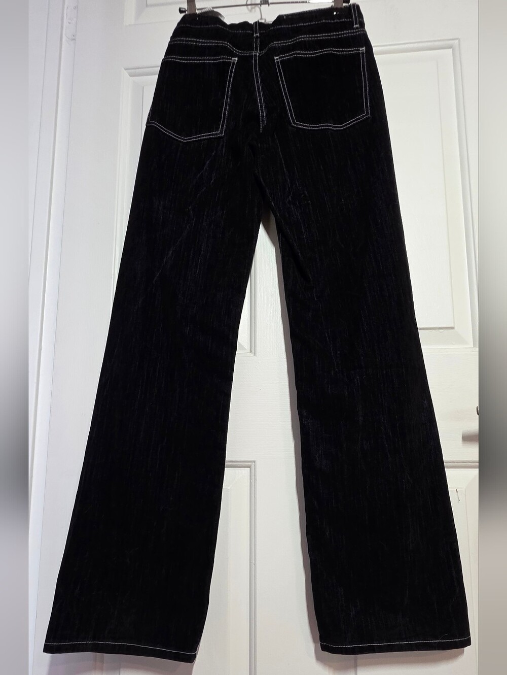 Zara TRF Flocked Straight Leg Jeans Denim Pants - Picture 10 of 11